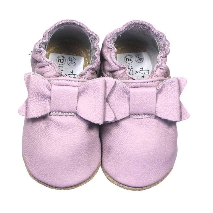 HOBEA-Germany Kitaschuhe Schleife pastell lila 22/23 (1½ - 2 Jahre) Kautschuksohle Lauflernschuh