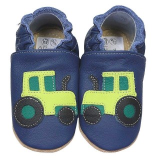 HOBEA-Germany Kitaschuhe Traktor blau 22/23 (1½ - 2 Jahre) Kautschuksohle Lauflernschuh