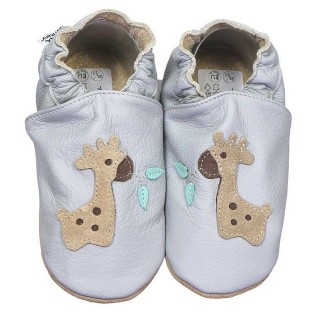 HOBEA-Germany Kitaschuhe Giraffe grau 22/23 (1½ - 2 Jahre) Kautschuksohle Lauflernschuh