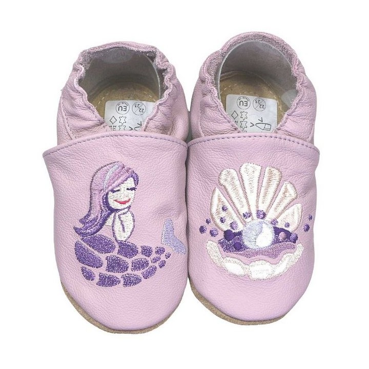 HOBEA-Germany Kitaschuhe Meerjungfrau lila 22/23 (1½ - 2 Jahre) Kautschuksohle Lauflernschuh