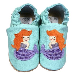 HOBEA-Germany Kitaschuhe Meerjungfrau mint 22/23 (1½ - 2 Jahre) Kautschuksohle Lauflernschuh