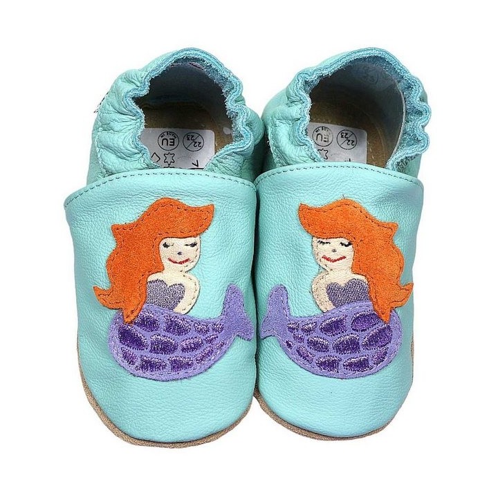 HOBEA-Germany Kitaschuhe Meerjungfrau mint 22/23 (1½ - 2 Jahre) Kautschuksohle Lauflernschuh