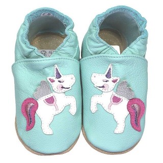 HOBEA-Germany Kitaschuhe Einhorn mint 22/23 (1½ - 2 Jahre) Kautschuksohle Lauflernschuh