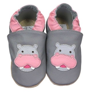 HOBEA-Germany Kitaschuhe Nilpferd grau 20/21 (12 - 18 Monate) Kautschuksohle Lauflernschuh