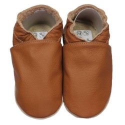HOBEA-Germany Kitaschuhe nougat 22/23 (1½ - 2 Jahre) Kautschuksohle Lauflernschuh