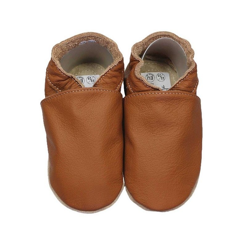HOBEA-Germany Kitaschuhe nougat 22/23 (1½ - 2 Jahre) Kautschuksohle Lauflernschuh