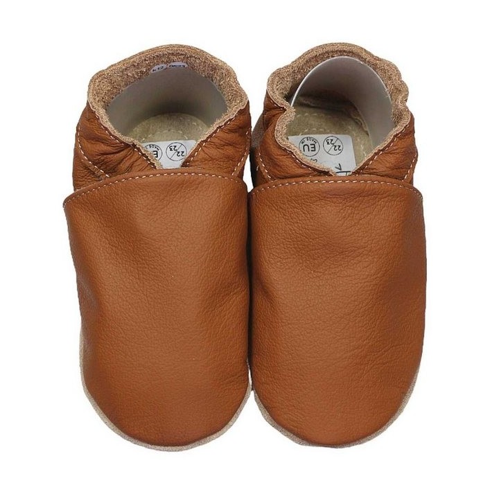 HOBEA-Germany Kitaschuhe nougat 22/23 (1½ - 2 Jahre) Kautschuksohle Lauflernschuh