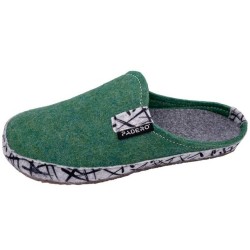 PADERO TONI-Striped Pantoffel Wollfilz Hausschuh