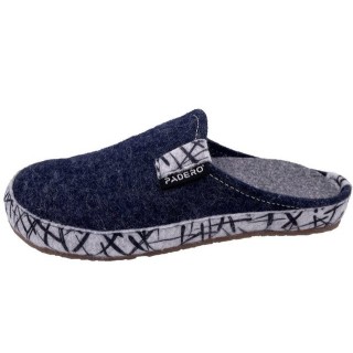 PADERO TONI-Striped Pantoffel Wollfilz Hausschuh