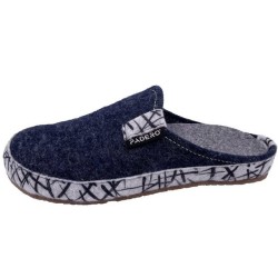 PADERO TONI-Striped Pantoffel Wollfilz Hausschuh