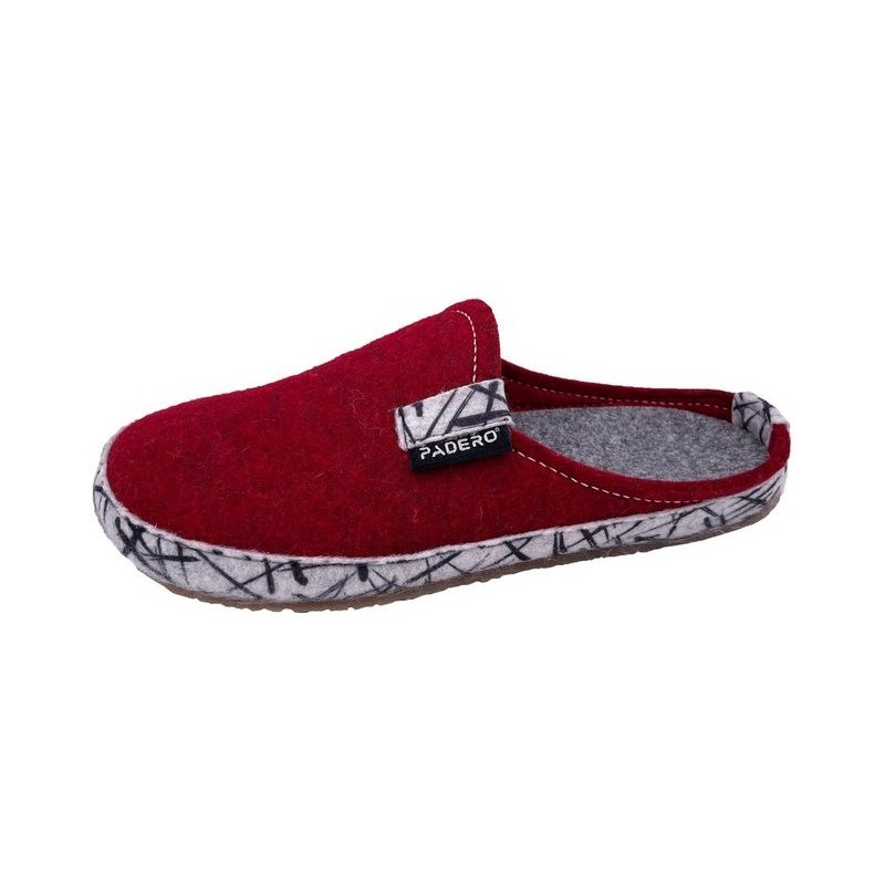 PADERO TONI-Striped Pantoffel Wollfilz Hausschuh