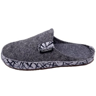 PADERO TONI-Striped Pantoffel Wollfilz Hausschuh