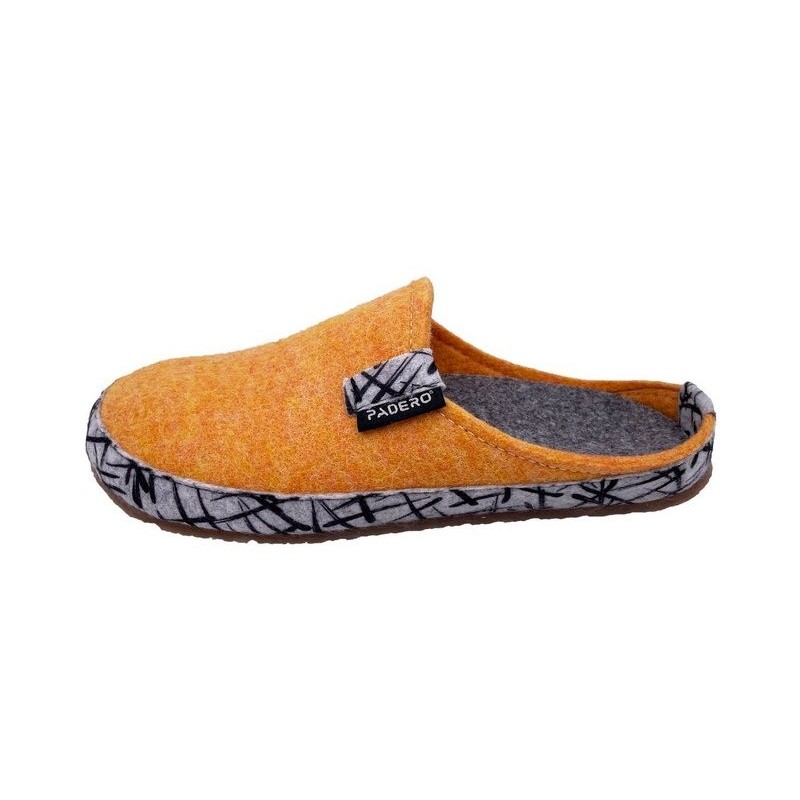 PADERO TONI-Striped Pantoffel Wollfilz Hausschuh