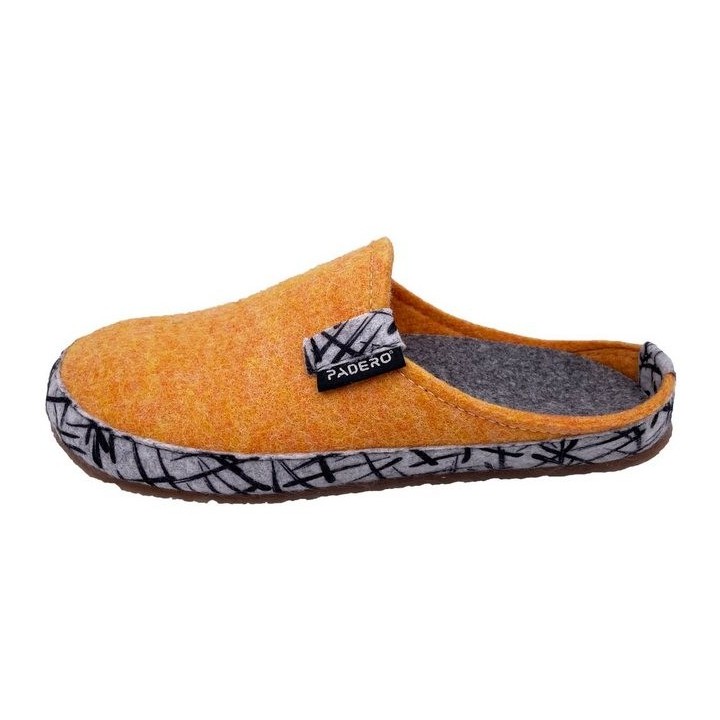 PADERO TONI-Striped Pantoffel Wollfilz Hausschuh
