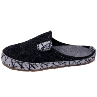 PADERO TONI-Striped Pantoffel Wollfilz Hausschuh