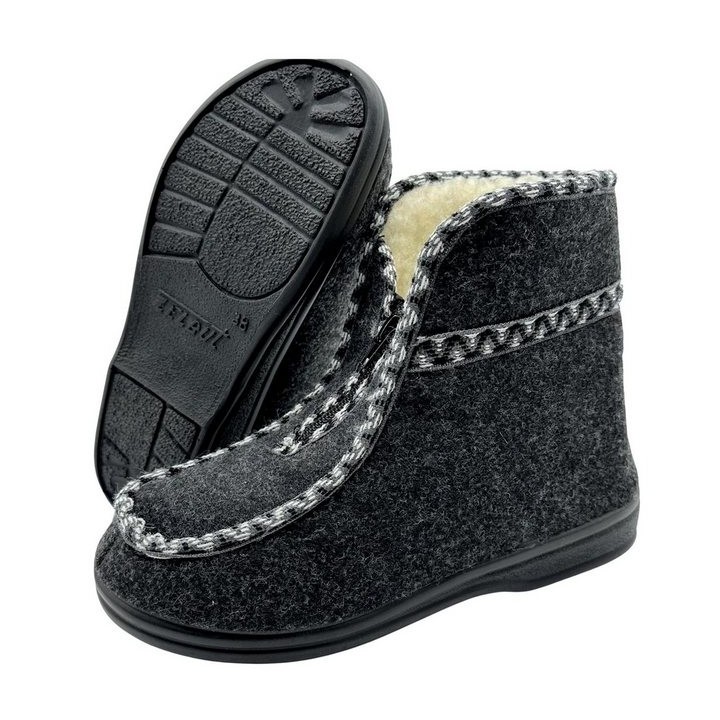 zelbut Winter Hausschuhe Filz Hüttenschuhe Schafwolle Gefüttert Pantoffeln Hausschuh Hausstiefel