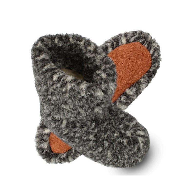 filsko Nordkapp Warme Wollsocken HausSchuhe für Damen und Herren Hausschuh mit wolle gefüttert