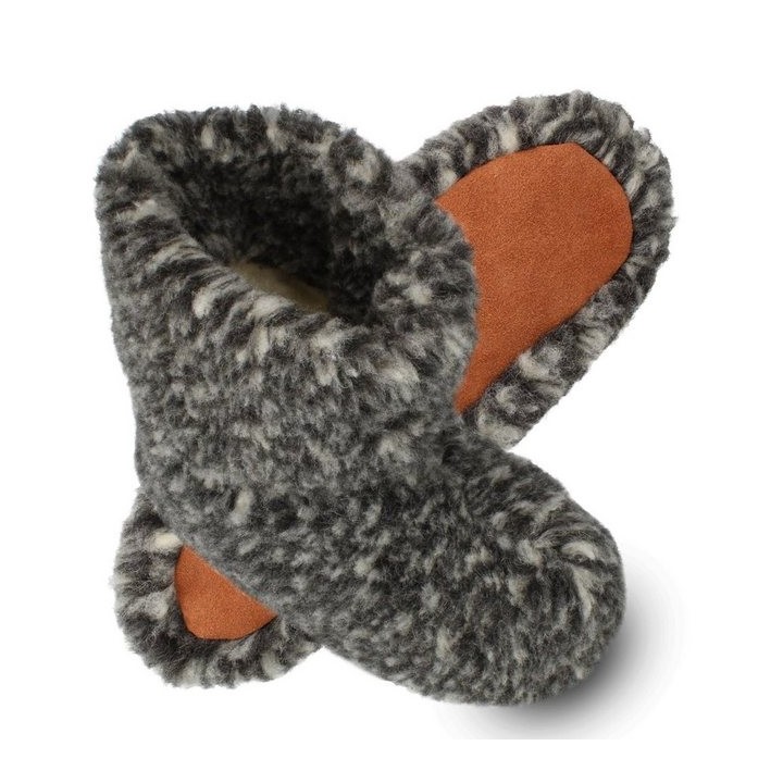 filsko Nordkapp Warme Wollsocken HausSchuhe für Damen und Herren Hausschuh mit wolle gefüttert