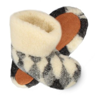 filsko Nordkapp Warme Wollsocken HausSchuhe für Damen und Herren Hausschuh mit wolle gefüttert