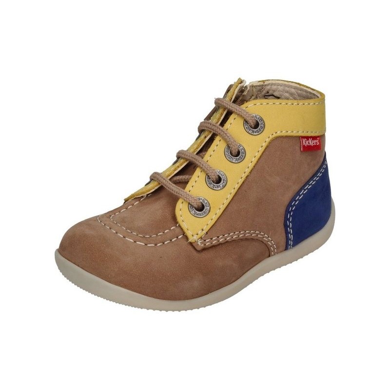 Kickers Bonzip-2 738911-10-111 Lauflernschuh Beige Jaune Marine