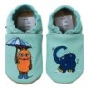 HOBEA-Germany Kitaschuhe Maus mit Elefant Regen mint 20/21 (12 - 18 Monate) Lauflernschuh