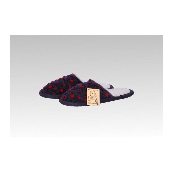 Licardo Hausschuhe Pantoffel Wolle Noppen anthrazit Hausschuh (1 Paar, 0-tlg) für warme Füße