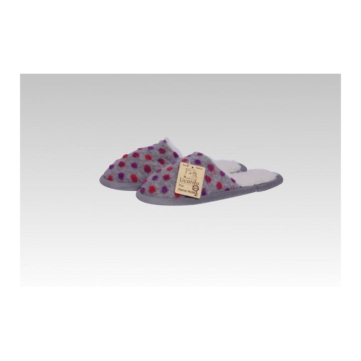 Licardo Hausschuhe Pantoffel Wolle Noppen silber Hausschuh (1 Paar, 0-tlg) für warme Füße