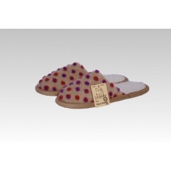 Licardo Hausschuhe Pantoffel Wolle Noppen beige Hausschuh (1 Paar, 0-tlg) für warme Füße