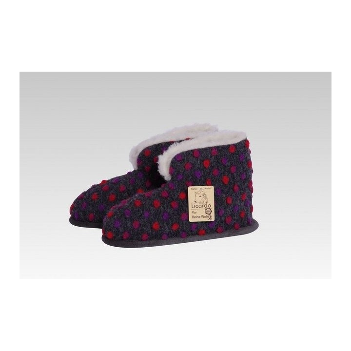 Licardo Hausschuhe Heimschuh HS 18 Wolle Noppen anthrazit Hausschuh (1 Paar, 0-tlg) für warme Füße