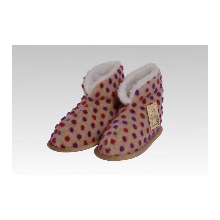 Licardo Hausschuhe Heimschuh HS 18 Wolle Noppen beige Hausschuh (1 Paar, 0-tlg) für warme Füße