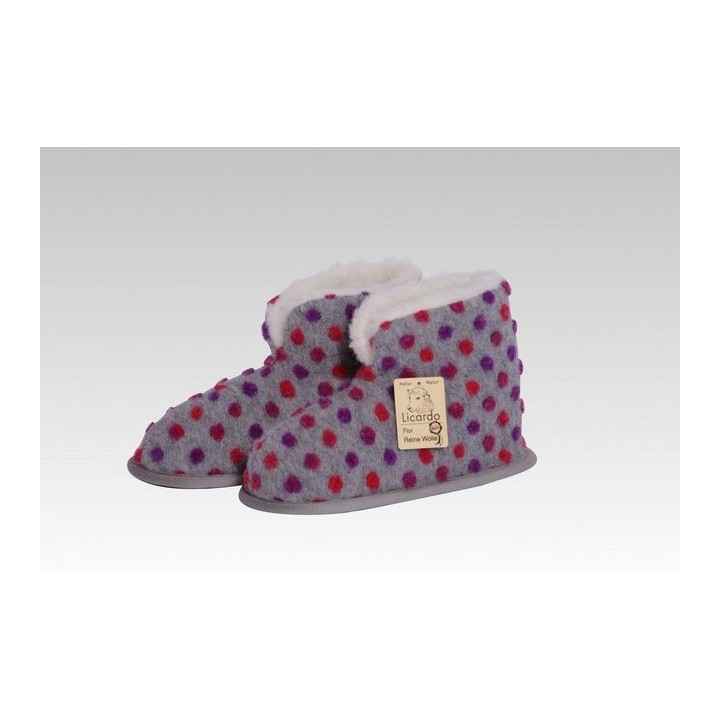 Licardo Hausschuhe Heimschuh HS 18 Wolle Noppen silber Hausschuh (1 Paar, 0-tlg) für warme Füße