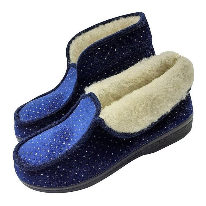 zelbut Elegante Damen Winter Hausschuhe Hüttenschuhe Schafwolle Gefüttert Hausschuh