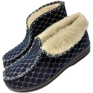 zelbut Elegante Damen Winter Hausschuhe Hüttenschuhe Schafwolle Gefüttert Hausschuh