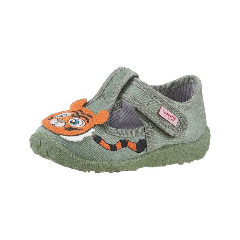 Superfit SPOTTY WMS: Mittel Hausschuh Ballerina, Klettschuh, Kindergarten Schuh mit süßem Motiv