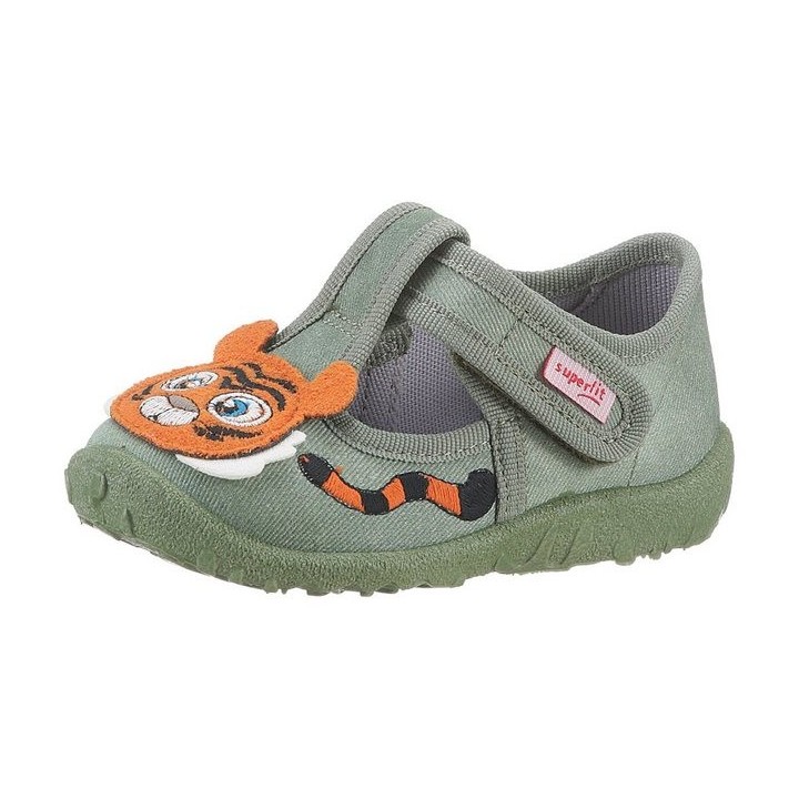 Superfit SPOTTY WMS: Mittel Hausschuh Ballerina, Klettschuh, Kindergarten Schuh mit süßem Motiv