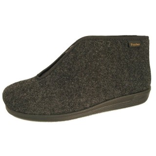 Fischer-Markenschuh Herren Reißverschluss Hausschuh Frank Filz mit Warmfutter Hausschuh