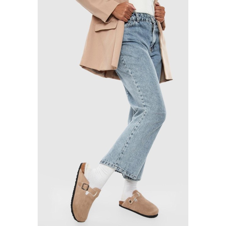 Clogs Mit Kunstfell-Futter - Taupe - 37, Taupe