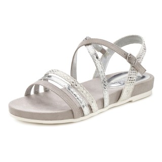 LASCANA Sandale »Sommerschuh«, Sandalette, Sommerschuh mit Metallic-Optik VEGAN