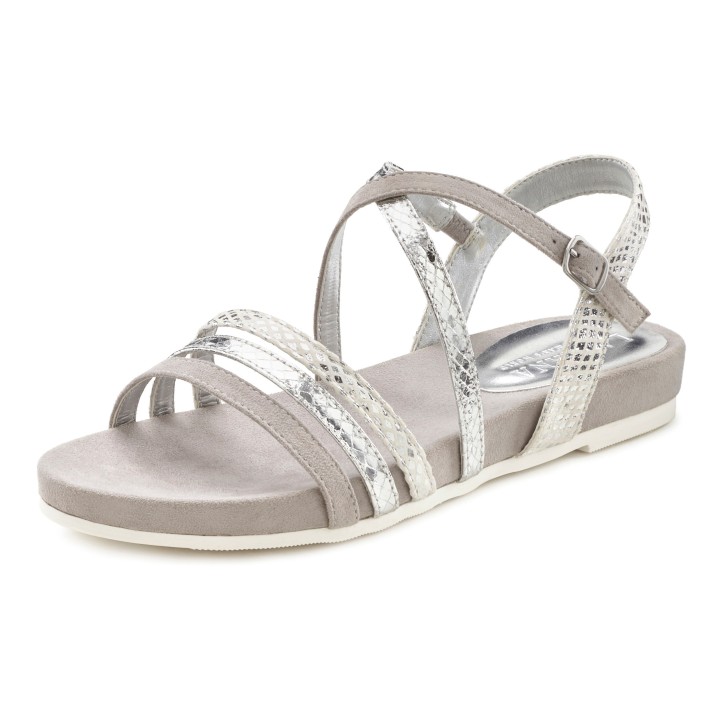 LASCANA Sandale »Sommerschuh«, Sandalette, Sommerschuh mit Metallic-Optik VEGAN