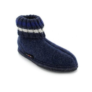 Haflinger Klassiker für Kinder Hausschuh mit Feinstrickkragen