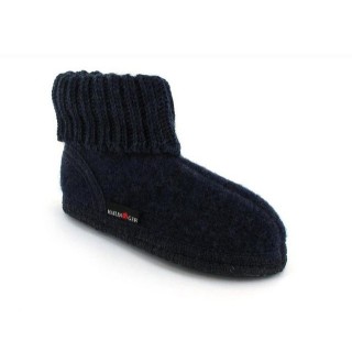 Haflinger kuscheliger Hüttenschuh für Kinder Hausschuh mit Feinstrickkragen