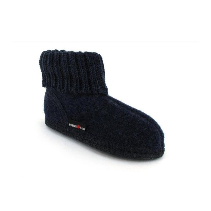 Haflinger kuscheliger Hüttenschuh für Kinder Hausschuh mit Feinstrickkragen
