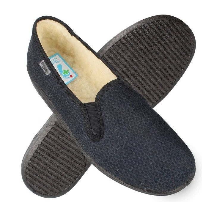 Dr. Orto Haby gefütterte Halbschuhe Hausschuh mit Schafwolle gefüttert, Winterhausschuhe