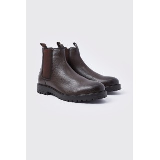 Chelsea-Stiefel aus Kunstleder - Braun - 44, Braun