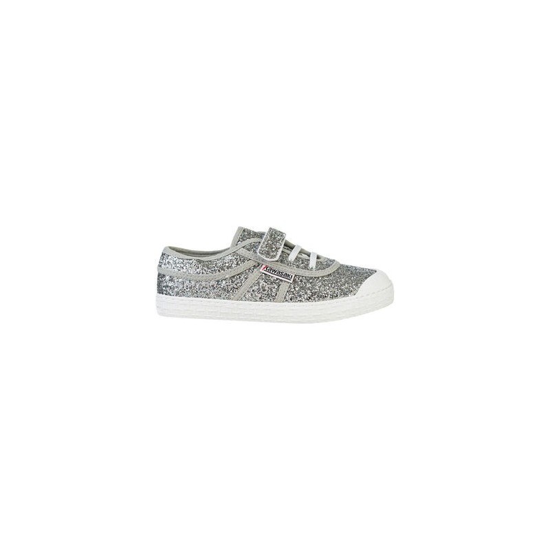 Kawasaki  Sneaker Glitter Kids Shoe W/Elastic K202586 8889 Silver