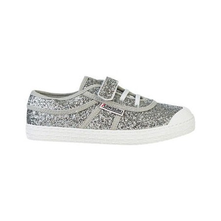 Kawasaki  Sneaker Glitter Kids Shoe W/Elastic K202586 8889 Silver