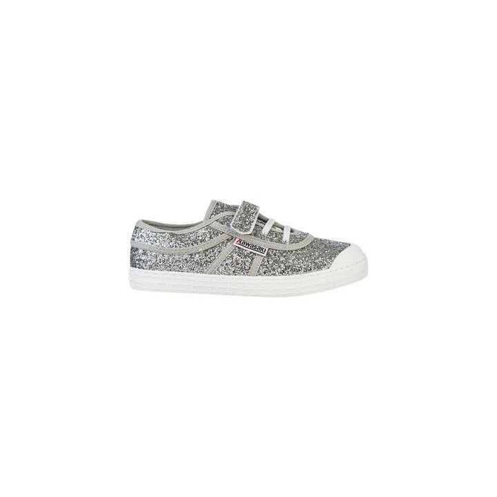 Kawasaki  Sneaker Glitter Kids Shoe W/Elastic K202586 8889 Silver