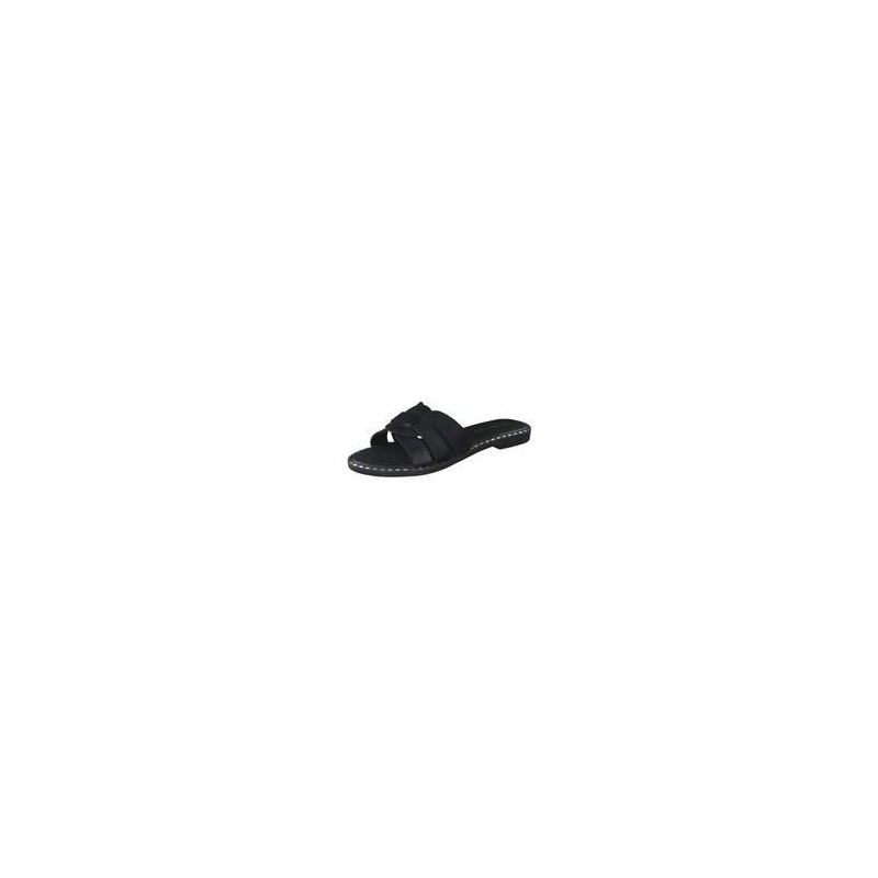 Via della Rosa Pantolette Damen schwarz|schwarz