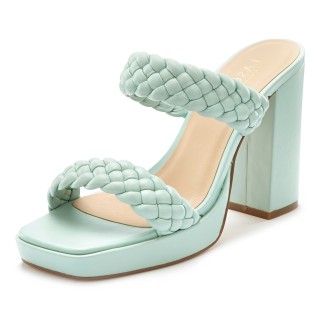 LASCANA Pantolette, Mule, Sandale, offener Schuh, raffinierte Riemchen im Flecht-Design