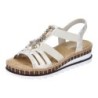 Rieker Sandale, Sommerschuh, Sandalette, Keilabsatz, im Metallic-Look